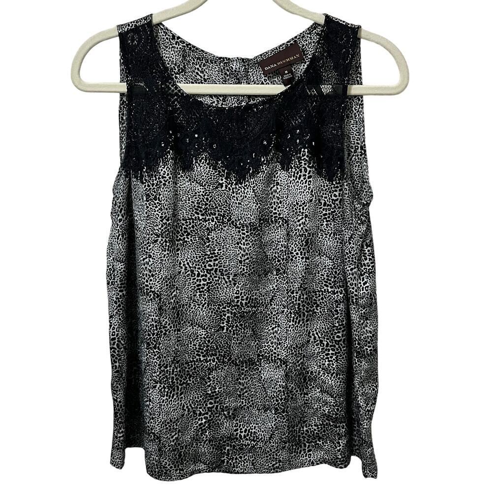 Dana Bachman sleeveless Blouse Size Medium Silky Lace